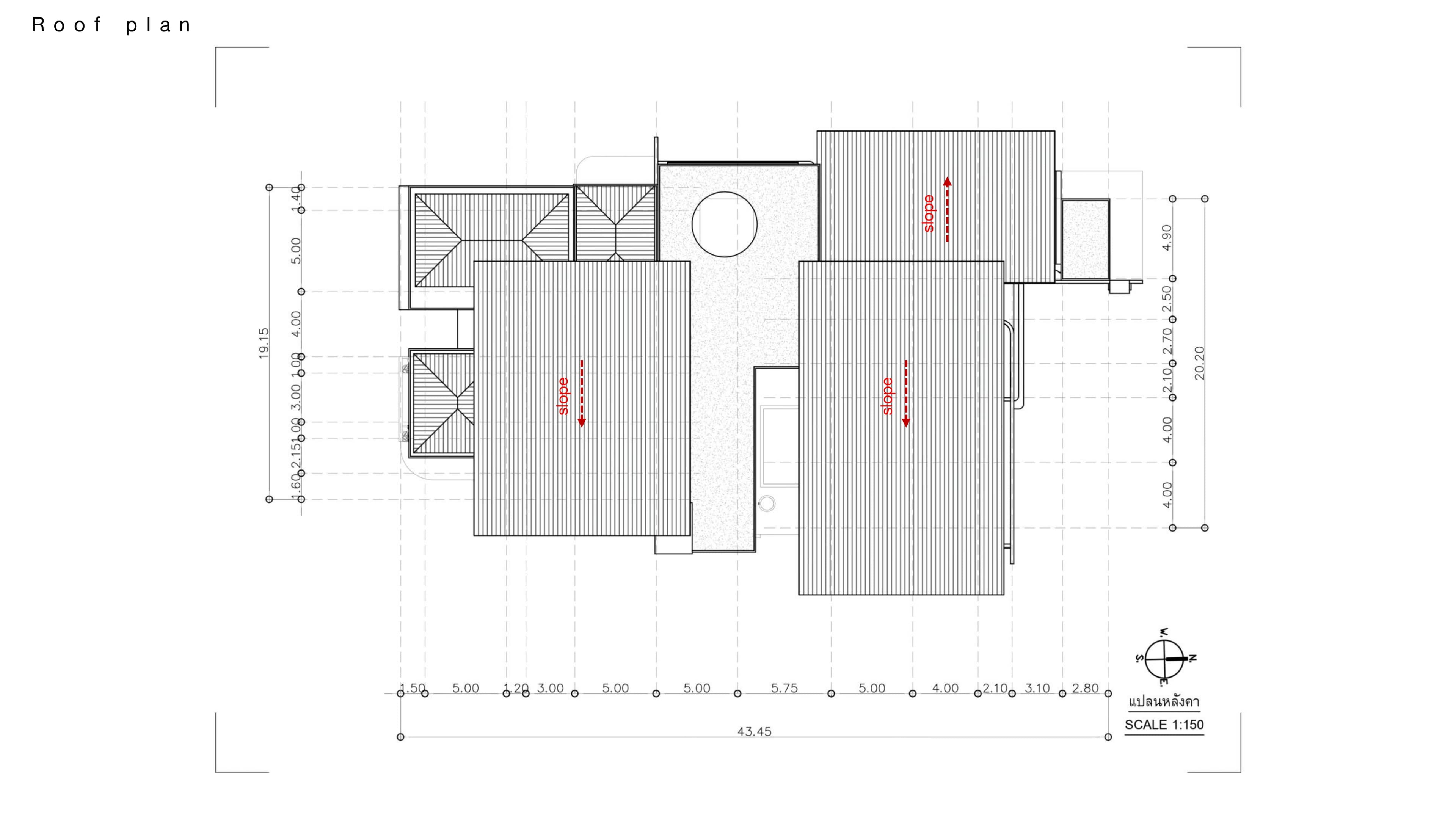 ผังหลังคาบ้านพัก Pool Villa